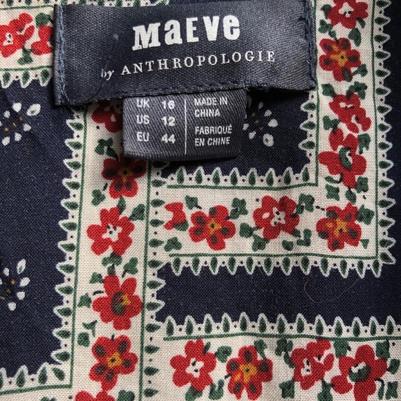 Anthropologie size 12 blue velvet dress with built in belt - Picture 4 of 6